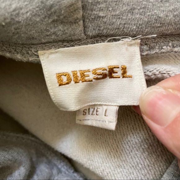 SOLD❤️ DIESEL Mens Size L Grey Hoodie Jacket - Picture 9 of 10